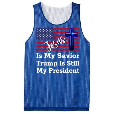 Jesus Is My Savior Trump Is Still My President Gift Mesh Reversible Basketball Jersey Tank