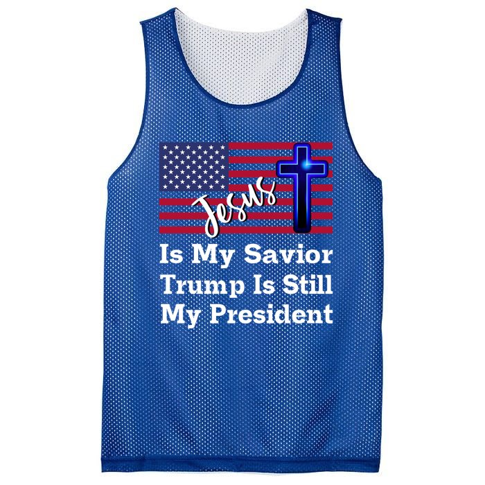 Jesus Is My Savior Trump Is Still My President Gift Mesh Reversible Basketball Jersey Tank