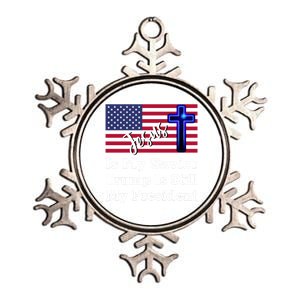 Jesus Is My Savior Trump Is Still My President Gift Metallic Star Ornament