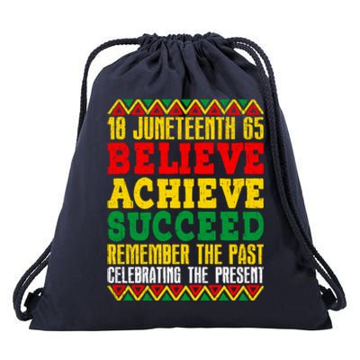 Junenth Is My Independence Day Believe Achieve Succeed Gift Drawstring Bag