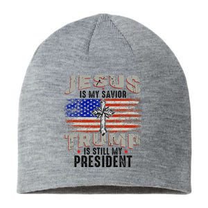 Jesus Is My Savior Trump Is Still My President Trump 2024 Sustainable Beanie