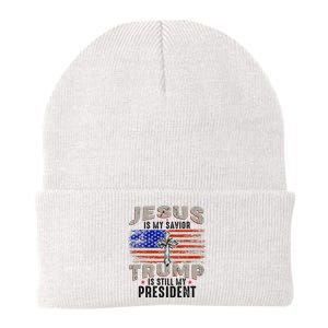 Jesus Is My Savior Trump Is Still My President Trump 2024 Knit Cap Winter Beanie