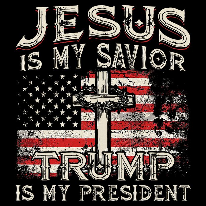 Jesus Is My Savior Trump Is My President American Flag Kids T-Shirt