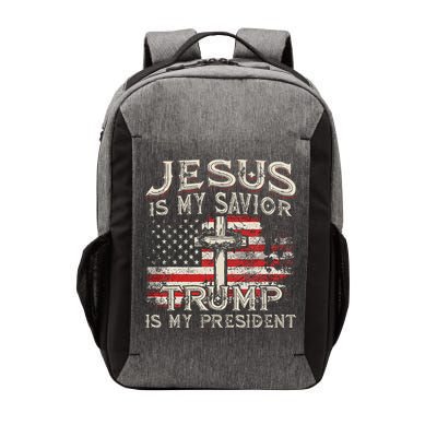 Jesus Is My Savior Trump Is My President American Flag Vector Backpack