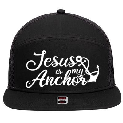 Jesus Is My Anchor 7 Panel Mesh Trucker Snapback Hat