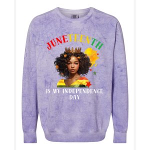 Junenth Is My Independence Day Graphic 2024 Gift Colorblast Crewneck Sweatshirt