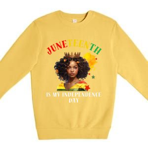 Junenth Is My Independence Day Graphic 2024 Gift Premium Crewneck Sweatshirt