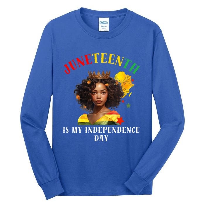 Junenth Is My Independence Day Graphic 2024 Gift Tall Long Sleeve T-Shirt