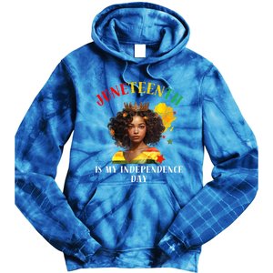 Junenth Is My Independence Day Graphic 2024 Gift Tie Dye Hoodie