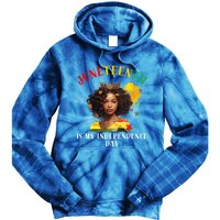 Junenth Is My Independence Day Graphic 2024 Gift Tie Dye Hoodie