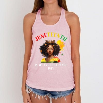 Junenth Is My Independence Day Graphic 2024 Gift Women's Knotted Racerback Tank