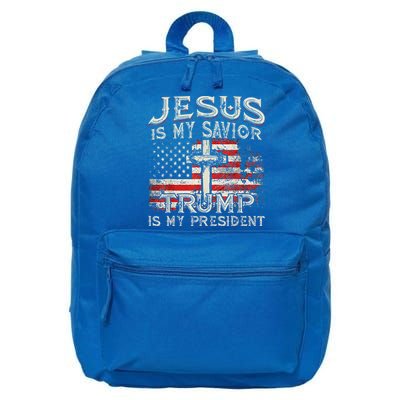 Jesus Is My Savior Trump Is My President 16 in Basic Backpack