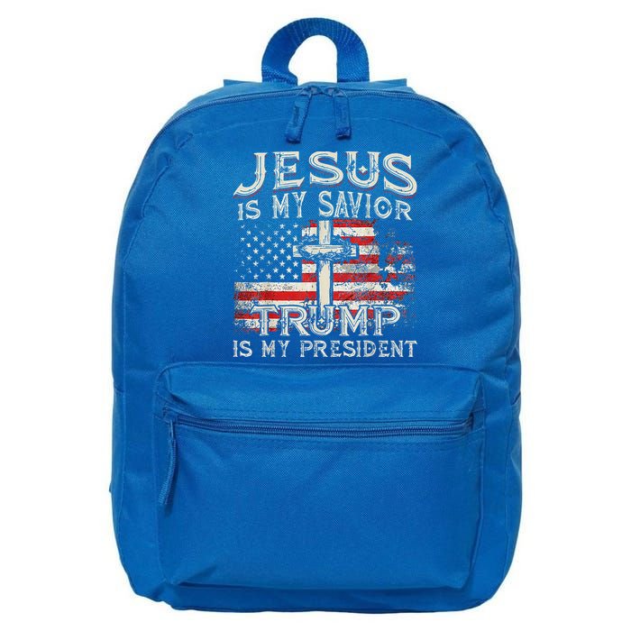 Jesus Is My Savior Trump Is My President 16 in Basic Backpack