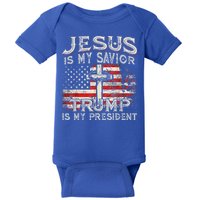 Jesus Is My Savior Trump Is My President Baby Bodysuit