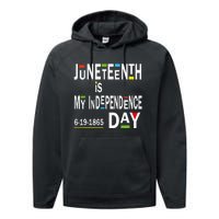 juneteenth is my independence day Black African American Performance Fleece Hoodie