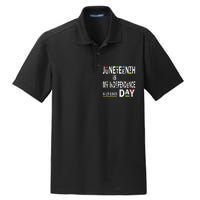 juneteenth is my independence day Black African American Dry Zone Grid Polo