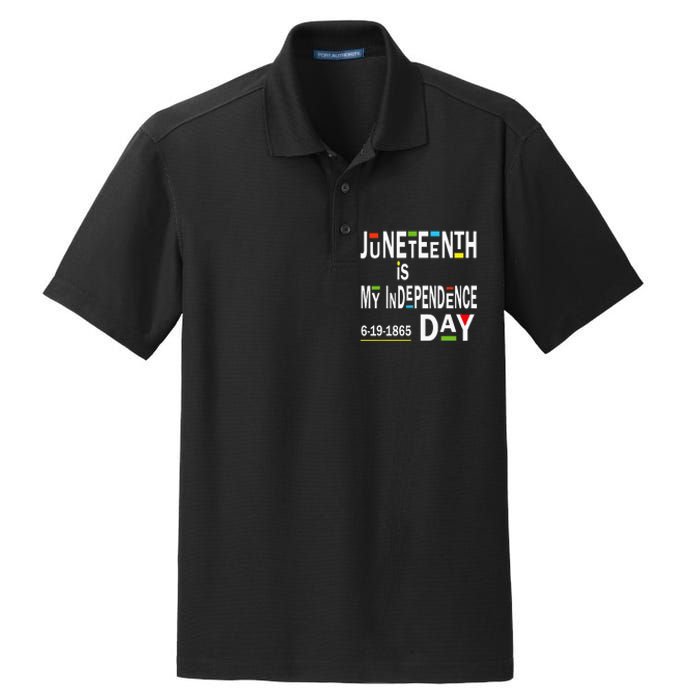 juneteenth is my independence day Black African American Dry Zone Grid Polo