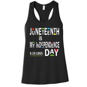 juneteenth is my independence day Black African American Women's Racerback Tank