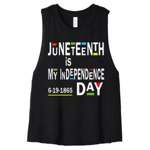 juneteenth is my independence day Black African American Women's Racerback Cropped Tank