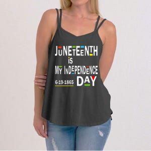 juneteenth is my independence day Black African American Women's Strappy Tank