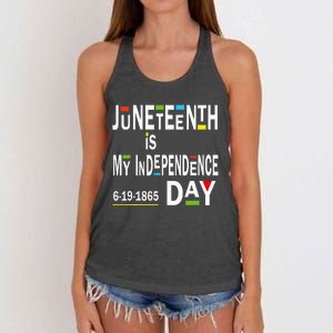 juneteenth is my independence day Black African American Women's Knotted Racerback Tank