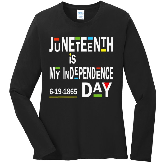 juneteenth is my independence day Black African American Ladies Long Sleeve Shirt