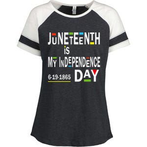 juneteenth is my independence day Black African American Enza Ladies Jersey Colorblock Tee