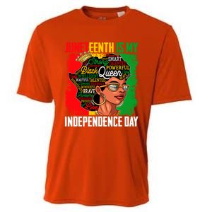 Juneteenth Is My Independence Freedom Day Queen Gift Cooling Performance Crew T-Shirt