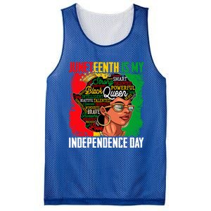 Juneteenth Is My Independence Freedom Day Queen Gift Mesh Reversible Basketball Jersey Tank