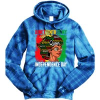 Juneteenth Is My Independence Freedom Day Queen Gift Tie Dye Hoodie