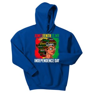 Juneteenth Is My Independence Freedom Day Queen Gift Kids Hoodie