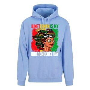 Juneteenth Is My Independence Freedom Day Queen Gift Unisex Surf Hoodie