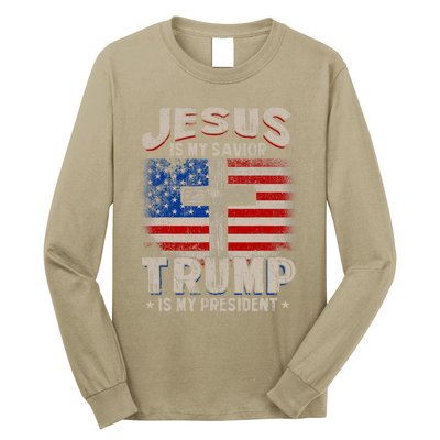 Jesus Is My Savior Trump Is My President Long Sleeve Shirt