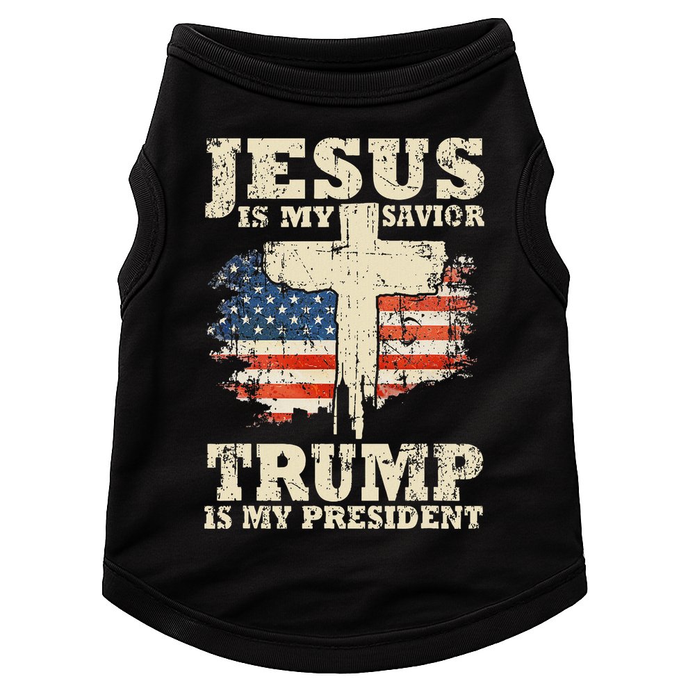 Jesus Is My Savior Trump Is My President Doggie Tank