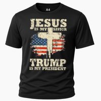 Jesus Is My Savior Trump Is My President Cooling Performance Crew T-Shirt
