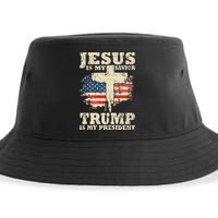 Jesus Is My Savior Trump Is My President Sustainable Bucket Hat
