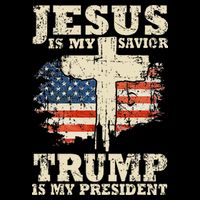 Jesus Is My Savior Trump Is My President Flat Bill Trucker Hat