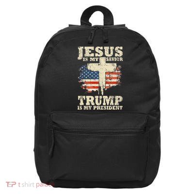 Jesus Is My Savior Trump Is My President 16 in Basic Backpack