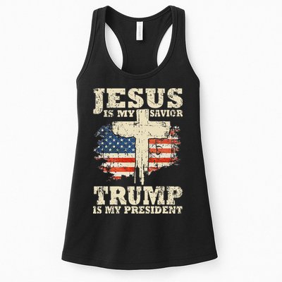 Jesus Is My Savior Trump Is My President Womens Tank Top