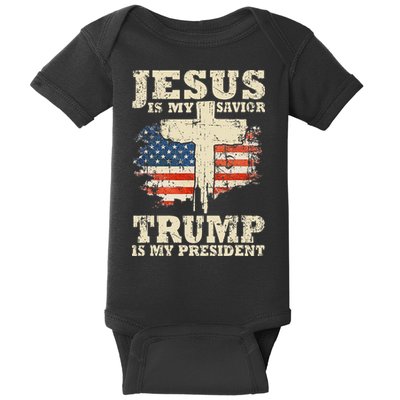 Jesus Is My Savior Trump Is My President Baby Bodysuit
