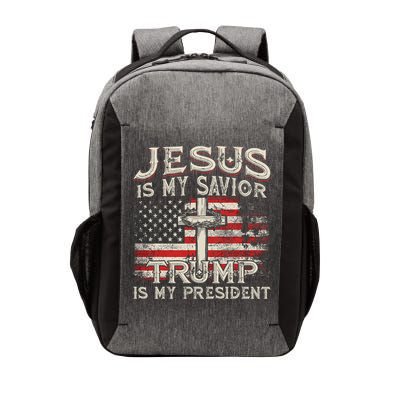 Jesus Is My Savior Trump Is My President American Flag Vector Backpack