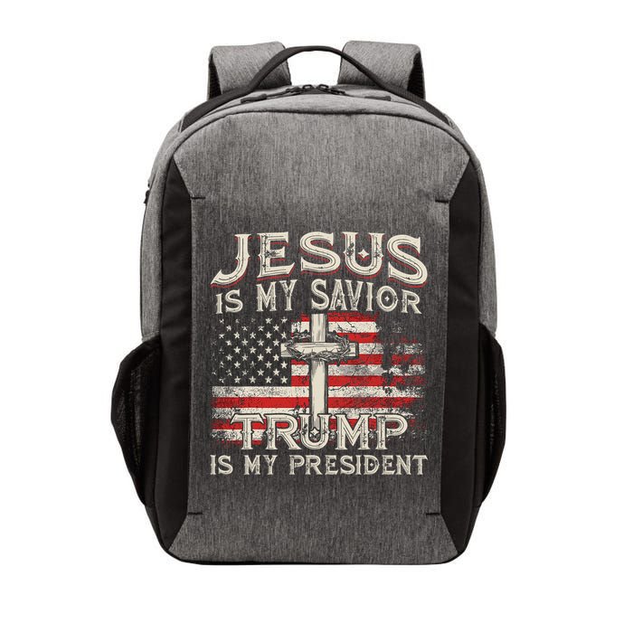 Jesus Is My Savior Trump Is My President American Flag Vector Backpack