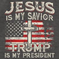 Jesus Is My Savior Trump Is My President American Flag Vector Backpack