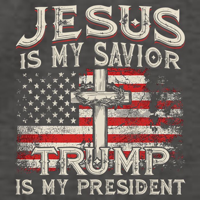 Jesus Is My Savior Trump Is My President American Flag Vector Backpack