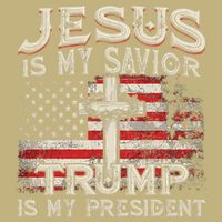 Jesus Is My Savior Trump Is My President American Flag Cooling Performance Crew T-Shirt