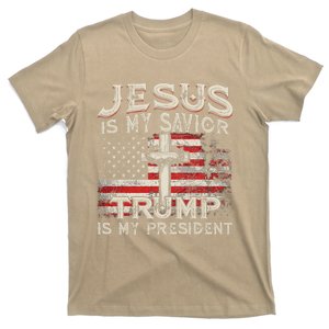 Jesus Is My Savior Trump Is My President American Flag T-Shirt