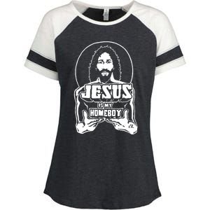 Jesus Is My Homeboy Enza Ladies Jersey Colorblock Tee