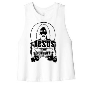 Jesus Is My Homeboy Women's Racerback Cropped Tank