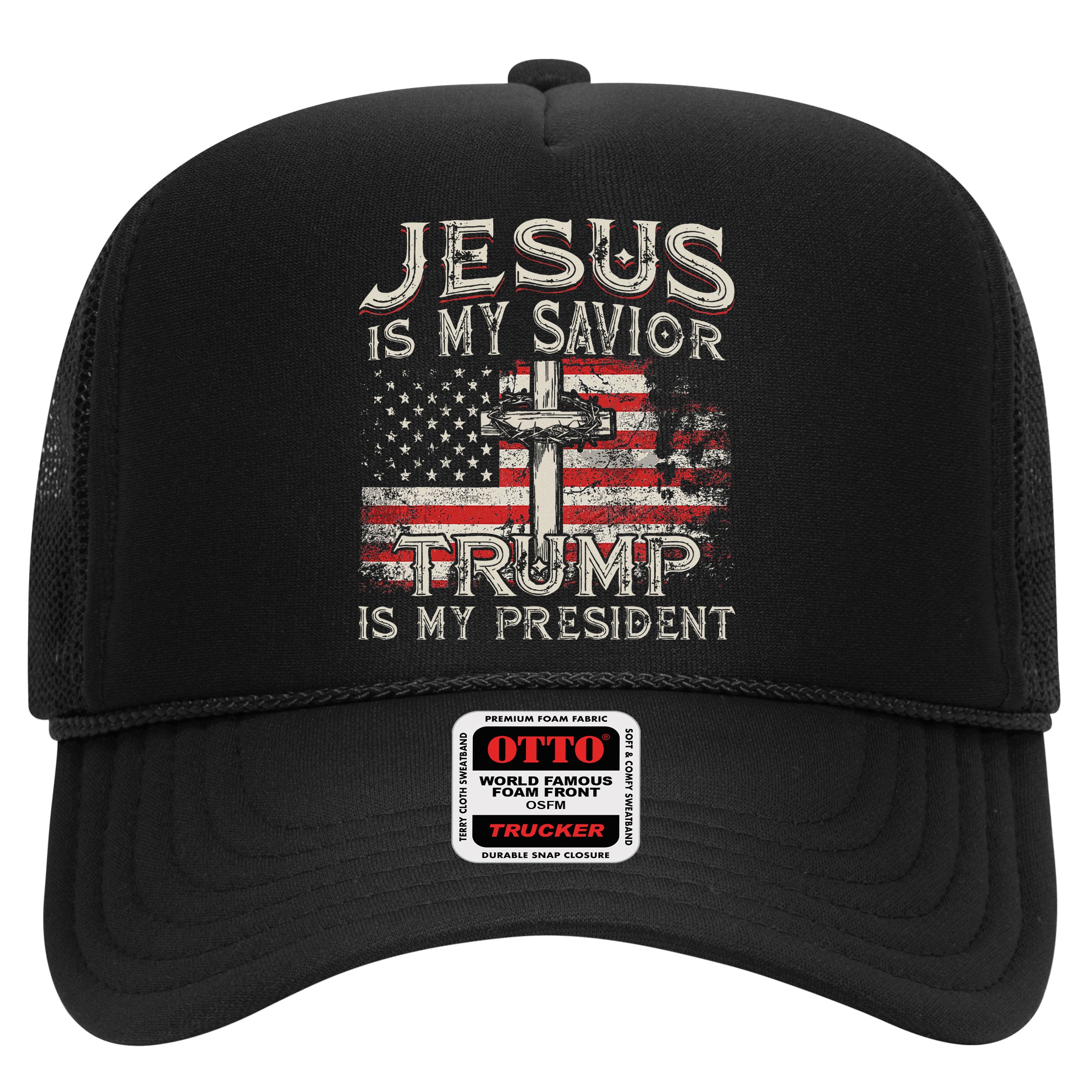 Jesus Is My Savior Trump Is My President American Flag Hat