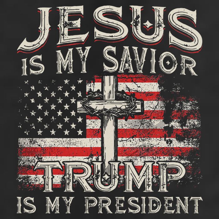 Jesus Is My Savior Trump Is My President American Flag Hat